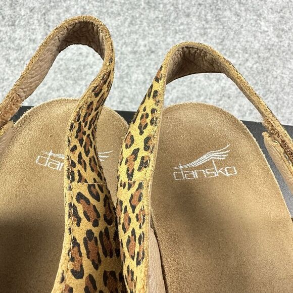 Dansko Reece Sandals Shoes Womens Size 41 EU Leopard Suede Leather 10.5-11 US* - Picture 11 of 15